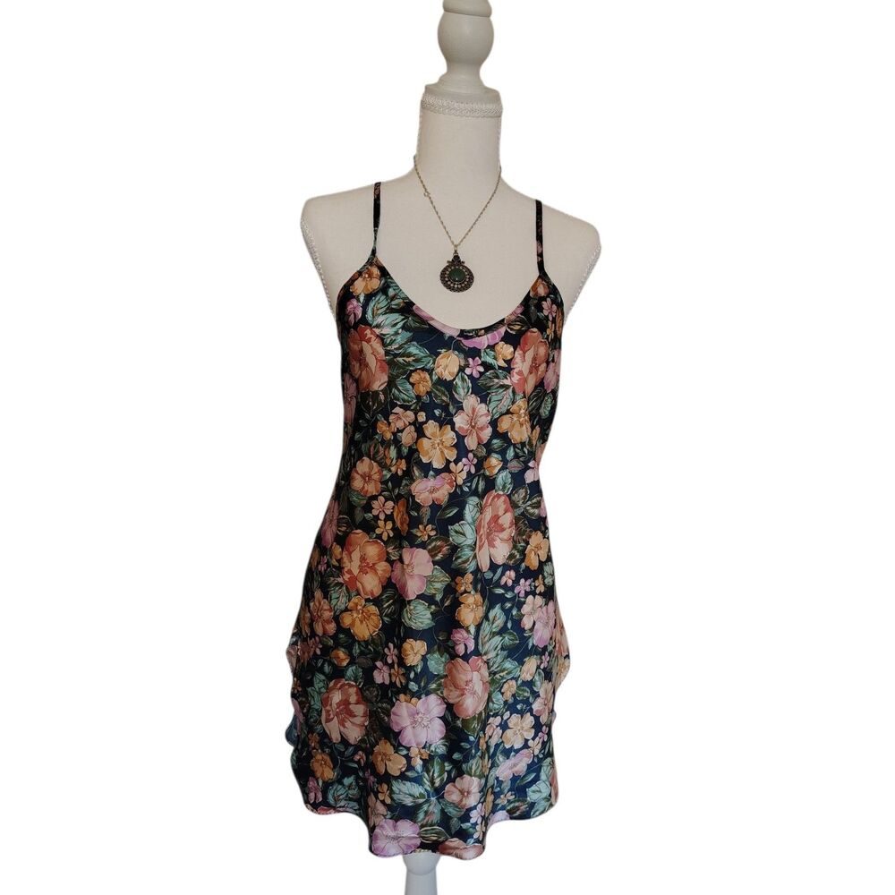VTG California Dynasty Floral Slip Nightgown Dress Indie Boho Whimsigoth